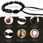 Load image into Gallery viewer, Pulsera de Turmalina Negra con Acabado Bruto Hecha a Mano con Piedras Naturales. Pulsera de Protección contra Malas Energías. Unisex.
