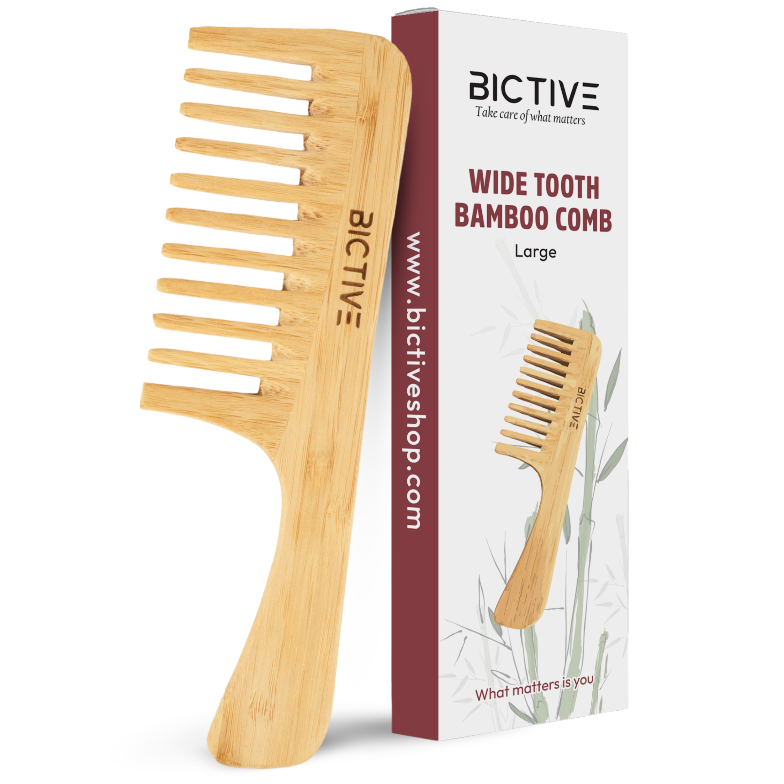 Peine de Puas Anchas de Madera [Grande]. Desenredante, Anti Frizz, Peine Pelo Rizado, Antiencrespamiento. Curly, Rizos y Todo Tipo de Pelo. Ideal para Pelo Denso. Cepillo Bambu Pelo