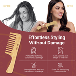 Load image into Gallery viewer, Peine de Puas Anchas de Madera [Grande]. Desenredante, Anti Frizz, Peine Pelo Rizado, Antiencrespamiento. Curly, Rizos y Todo Tipo de Pelo. Ideal para Pelo Denso. Cepillo Bambu Pelo
