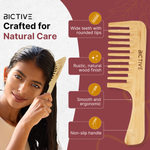 Load image into Gallery viewer, Peine de Puas Anchas de Madera [Grande]. Desenredante, Anti Frizz, Peine Pelo Rizado, Antiencrespamiento. Curly, Rizos y Todo Tipo de Pelo. Ideal para Pelo Denso. Cepillo Bambu Pelo
