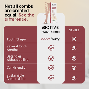 Peine Con Púas Anchas Onduladas para Cabello Ondulado, Rizo, Largo y Grueso. Desenredante, Definidor de Rizos, Peine Pelo Rizo, Antitirones, Método Curly. Con Dientes Anchos que Reducen Nudos.