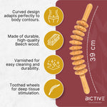Load image into Gallery viewer, Rodillo Curvo de Maderoterapia Corporal para Celulitis y Masajes. Rodillo Anticelulítico para Piernas, Muslos, Glúteos y Abdomen. Mejora el Drenaje Linfático. Masajeador de Madera con Bolsa.
