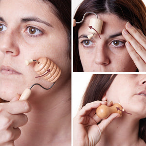 Set Facial de Maderoterapia con 6 piezas.
